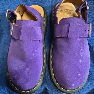 Jorge Made in England Suede Slingback Mules Purple Size 5 Discontinued Style